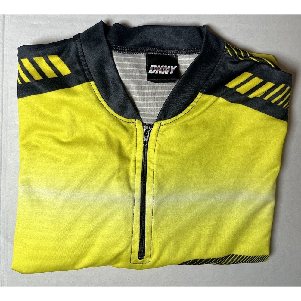 VTG 90s Y2K DKNY Jeans Long Sleeve Bike Jersey Shirt Donna Karen New York M‎ USA
